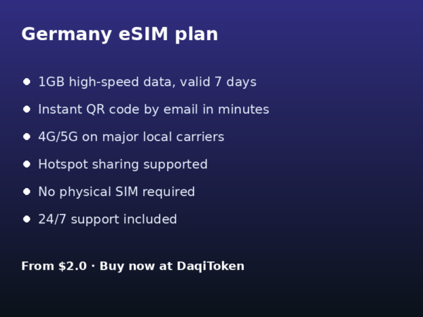 德国 eSIM - 1GB / 7 天