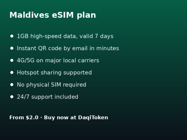 马尔代夫 eSIM - 1GB / 7 天